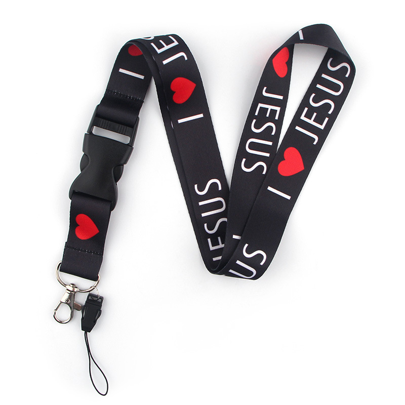 Lanyard Badge Holder - I Love Jesus Safety Hanging Neck
