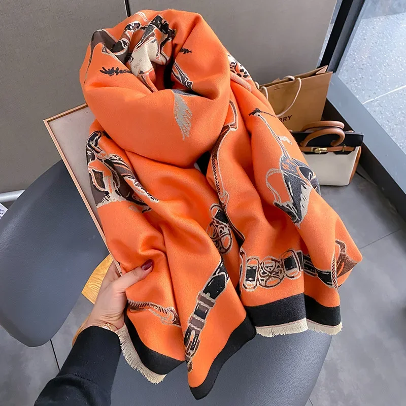 Woven Scarf Blanket - 2024 Luxury Warm Pashmina Shawl Women