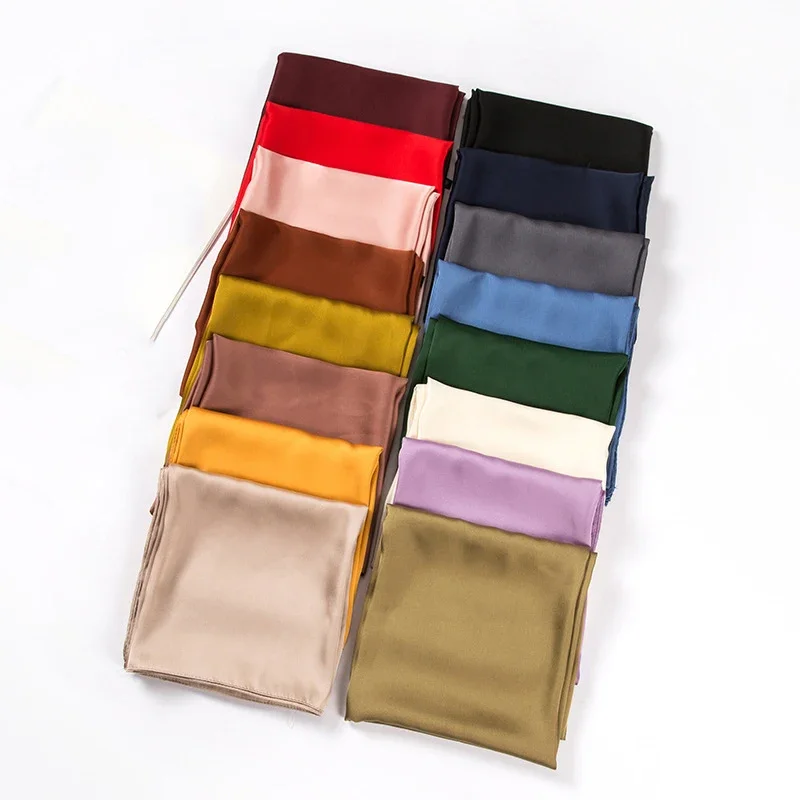 Satin Scarf Women 70cm Solid C - Silk Neck Scarf recension och pris