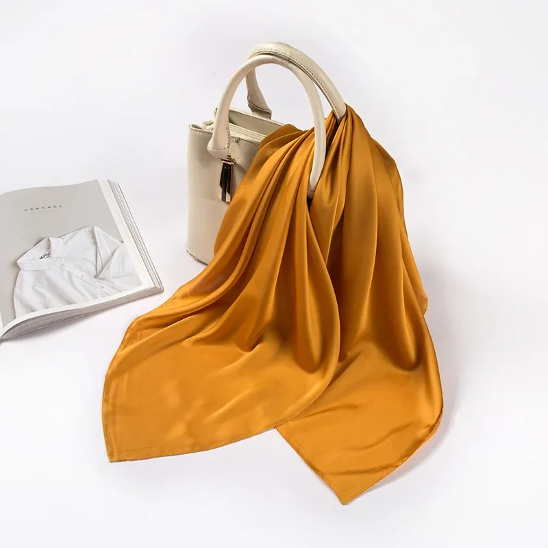 Satin Scarf Women 70cm Solid C - Silk Neck Scarf recension och pris