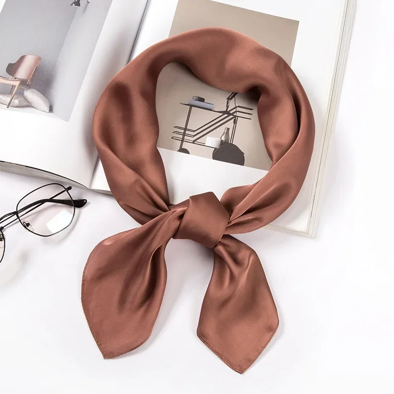 Satin Scarf Women 70cm Solid C - Silk Neck Scarf recension och pris