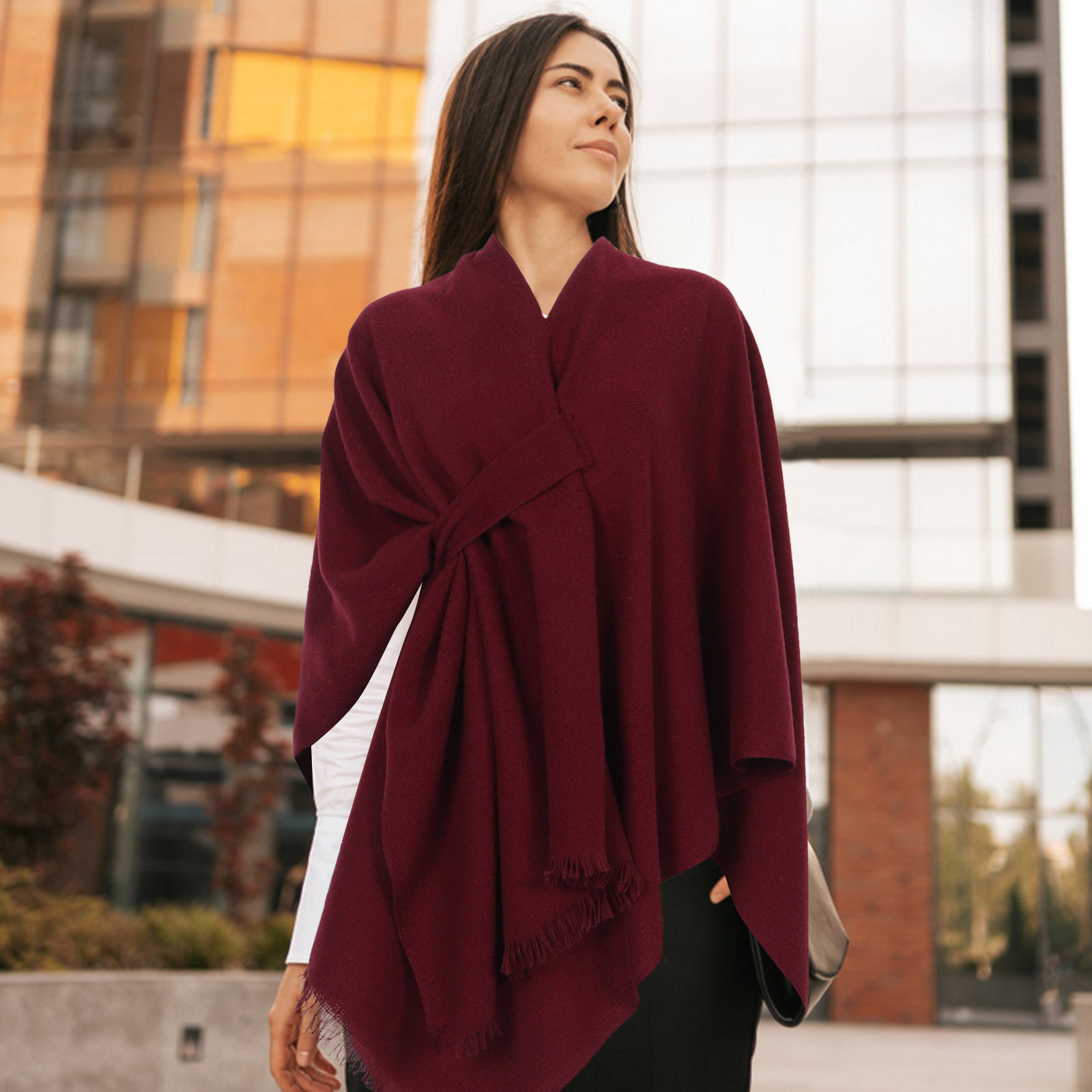 Solid Color Tassel Shawl Wrap  - Stole Wedding Shawl recension och pris
