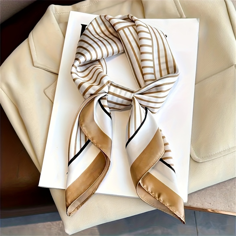 Luxury Brand Silk Stripe Desig - Scarf Silk Square recension och pris
