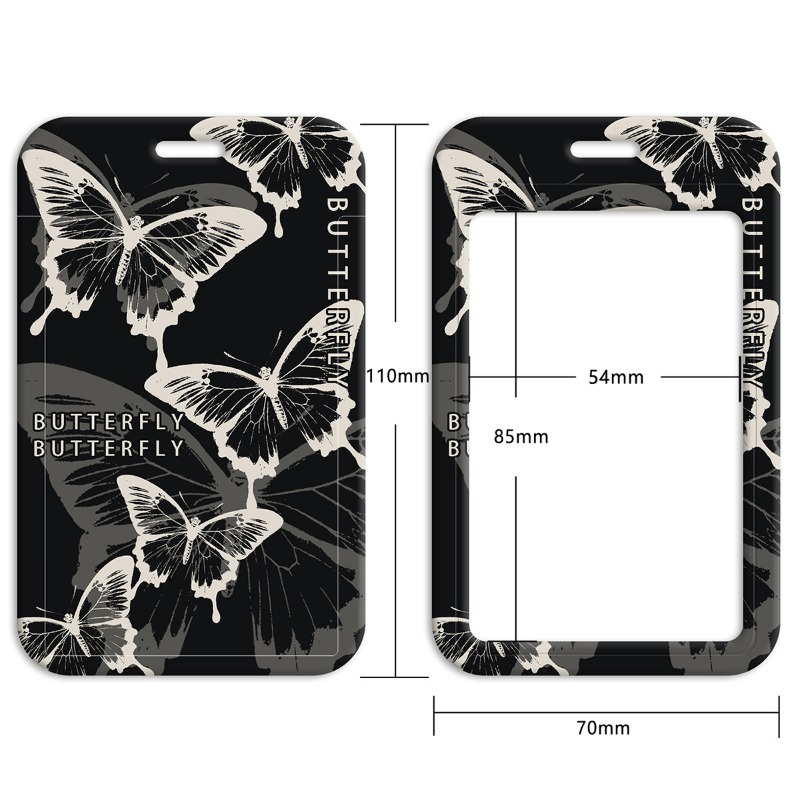 Black Butterfly Slide Card Hol - Lanyard Badge Holder recension och pris