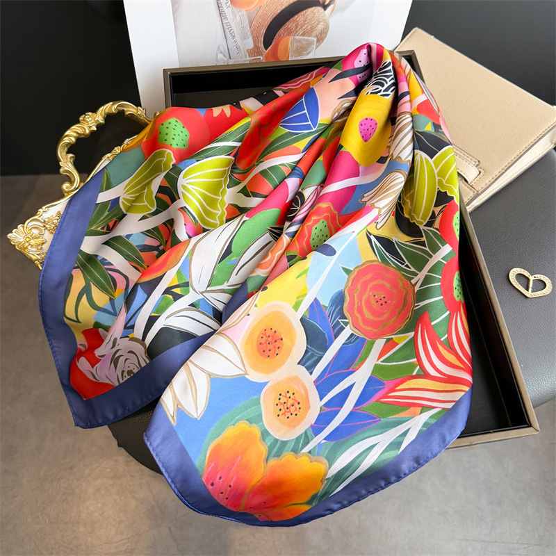2026 New Floral Printed Square - Scarf Silk Square recension och pris