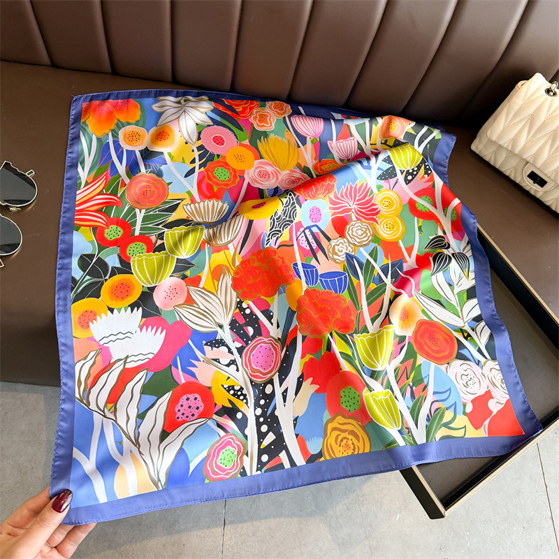 2026 New Floral Printed Square - Scarf Silk Square recension och pris