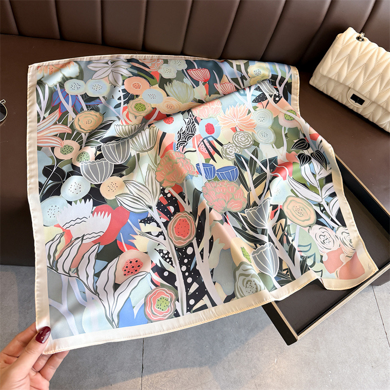 2026 New Floral Printed Square - Scarf Silk Square recension och pris