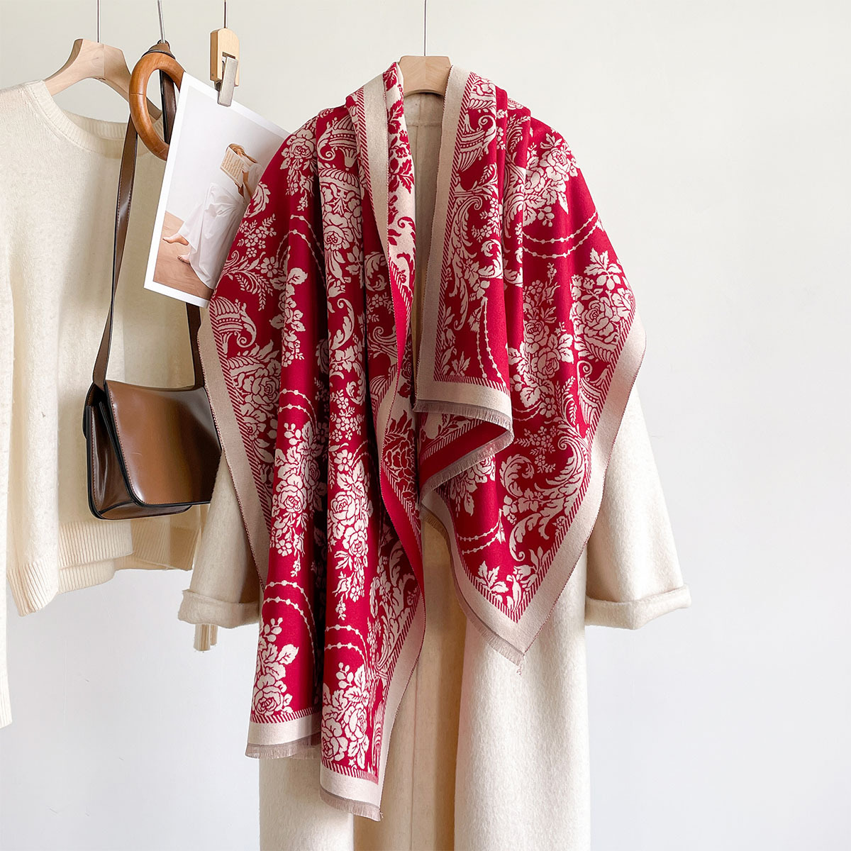 Imitation Cashmere Fringed Sca - Pashmina Wrap Large recension och pris
